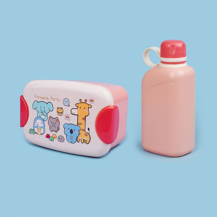 尚趣迷你耳朵飯盒(900ml)+方形運(yùn)動水壺(500