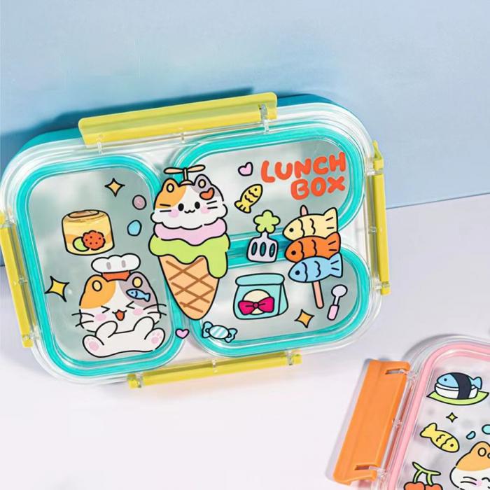 趣繪分格餐盒(帶餐具）