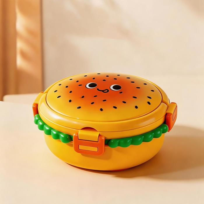 塑料/不銹鋼漢堡飯盒(圓形)